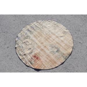 พรมวินเทจ 3.9x3.9 ฟุต สีน้ำตาล-น้ำเงินไล่เฉด ทำจากขนสัตว์ ผลิตในตุรกี - Product Image 2