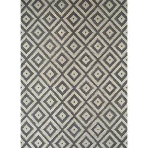 Tapis en laine et viscose gris et noir tufté à la main, motif géométrique pour chambre d'adolescent, forme rectangulaire, épaisseur 10 mm, Tra-14603 - Product Image 1