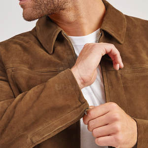 Winter Men's <b>Suede</b> Leather <b>Jackets</b> 2026 New Fashion Eco-Friendly Breathable Front Logo Customized High Quality Soft Comfort - Product Image 6