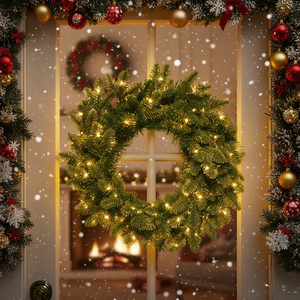 Guirlande de Noël Amicasa BERGEN verte 9680825 avec 60 lumières LED à piles 50 cm pour décorations festives - Product Image 3