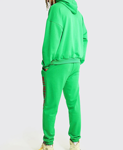 Ensemble de survêtement en molleton d'hiver vintage pour homme, imprimé sur mesure, délavé à l'acide, 100% coton, jogging, survêtement uni, sweat-shirt à capuche, pantalon de survêtement - Product Image 3