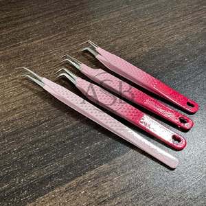 Pince à épiler ronde à 90 degrés, rose ombré avec cœur, pince à épiler pour cils à forte adhérence, outil de beauté, logo personnalisé - Product Image 6