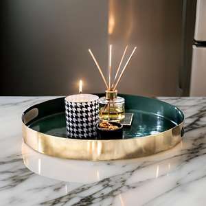 Serveware ถาดเหล็กตกแต่งสีเขียวมะกอกทองบ้านโต๊ะเครื่องแป้งอเนกประสงค์ถาดของขวัญส่งเสริมการขาย - Product Image 2