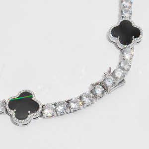 Chaîne tennis en or 14 carats avec agate moissanite de 5 mm, colliers élégants pour femmes - Product Image 3