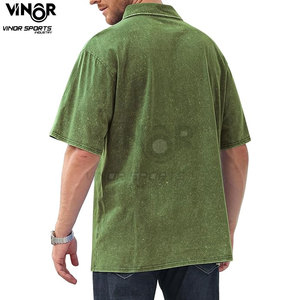 Vente en gros de t-shirts polo vintage de sport de golf lavés à l'acide pour hommes commande en gros fournisseur OEM personnalisée - Product Image 4