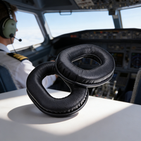 Coussinets d'oreille de rechange pour casque d'aviation, demi-coussinets en gel et mousse pour écouteurs
