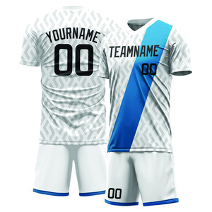 Maillot de football personnalisé blanc Sublimation Adulte et Jeunesse Unisexe - Product Image 6