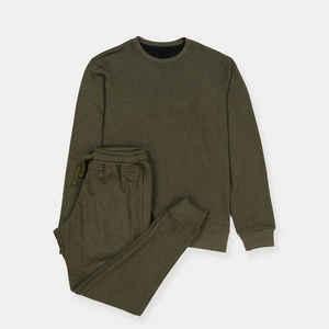 Rehaussez votre routine hivernale : Survêtements pour hommes en tissu extensible 100 % coton, panneaux respirants, séchage rapide, ensemble 2 pièces - Product Image 4