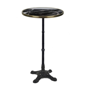 Table à manger classique de conception ronde avec plateau en marbre blanc et piédestal en fer, quatre mains, design Lucy, table à manger pour la maison à bon prix - Product Image 5