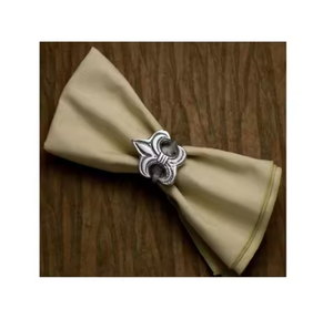 Ronds de serviette ronds en métal argenté populaires pour le décor de Table de dîner de mariage porte-serviettes porte-mouchoir à un prix abordable - Product Image 1