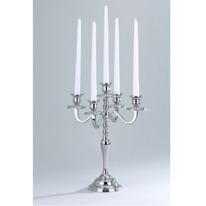 Top qualité métal aluminium 5 bras candélabres argent fini taille personnalisée pièce maîtresse de mariage décoration de table et décor à la maison - Product Image 3