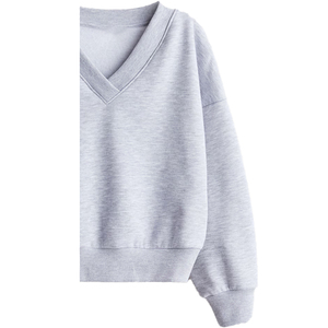 เสื้อสเวตเชิ้ตผู้หญิงแบบคอกลม แขนยาว ผ้าถักนิตติ้งเนื้อฟลีซ ระบายอากาศได้ดี ปักลายและลายนูน  แบบเรียบง่าย เป็นมิตรกับสิ่งแวดล้อม สำหรับฤดูหนาว - Product Image 5