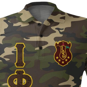 Iota Phi Theta 1963 Polo classique pour hommes, haut à manches courtes en coton premium brodé de la fraternité grecque - Product Image 6