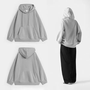 Todo el nuevo diseño de moda Streetwear Drop-Shoulder Casual Hoodies para mujer Logotipo personalizado Mujer Solid Cop Top Sudadera con capucha de punto en blanco - Product Image 2