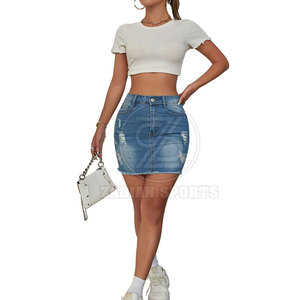 Ropa de entrenamiento de alta calidad, Falda vaquera para mujer, uso informal, gran oferta, Falda vaquera de algodón para mujer a la venta - Product Image 3