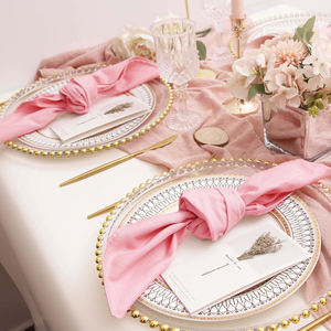 ผ้าเช็ดปากสี่เหลี่ยมจัตุรัสขนาด 16*16 นิ้ว ผลิตด้วยมือ ขายส่ง ปรับแต่งได้ ทนต่อการยับ ซักได้ ใช้ซ้ำได้ สำหรับงานปาร์ตี้และร้านอาหาร - Product Image 3