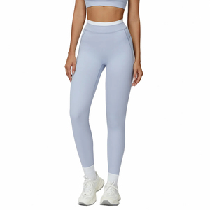Shorts de yoga taille haute en Spandex/Nylon extensible dans quatre directions avec taille élastique pour femme, idéal pour le Pilates, la gym et le sport - Product Image 1