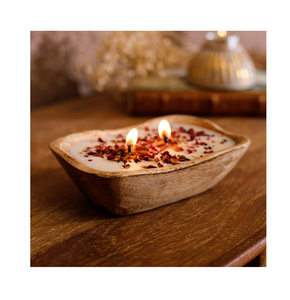 Tazón de vela de Navidad de madera hecho a mano para decoración de vacaciones Tazón de vela de madera ecológico Tarro de vela único de hormigón - Product Image 6