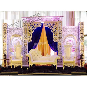 Conjunto de Decoración para Escenario de Boda Estilo Mehraab Musulmán, Fabricante de Escenarios para Bodas Indias en EE. UU. - Product Image 1