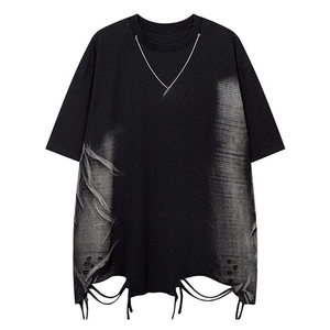 Camisetas con agujeros rasgados para hombre de alta calidad, ropa cómoda de algodón 100% a precio barato - Product Image 4