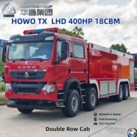 Camion de pompiers SINOTRUK HOWO TX 8x4 LHD 400HP 18CBM avec réservoir d'eau, cabine double rangée, véhicule de sauvetage et de lutte contre les incendies