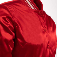 Chaquetas universitarias de satén de seda de alta calidad para hombres Nueva llegada Chaqueta de satén de moda para exteriores con botones rojos personalizados para hombres