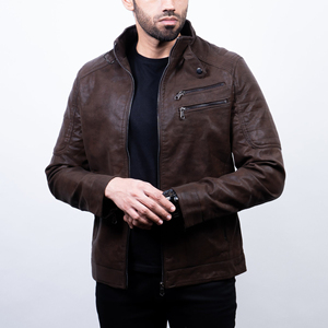 2025 arrivée unisexe Design couleur bloc hommes veste en cuir véritable personnalisé haute qualité hommes veste en cuir en gros - Product Image 5