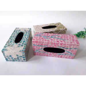 Boîte à mouchoirs en nacre de qualité supérieure, porte-mouchoirs en nacre, décoration de luxe incrustée pour la maison et l'hôtel, exportation - Product Image 4