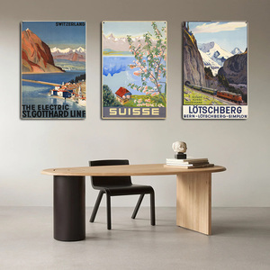 Design personnalisé classique rétro impression métal bureau ou café art mural suisse nature tactile étain affiche drôle plaque métal - Product Image 2