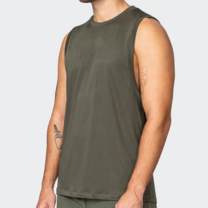 Camiseta sin mangas de secado rápido para hombre, chaleco deportivo sin mangas para gimnasio, logotipo OEM personalizado, sólido, liso, culturismo, Fitness, camiseta sin mangas para hombre - Product Image 2