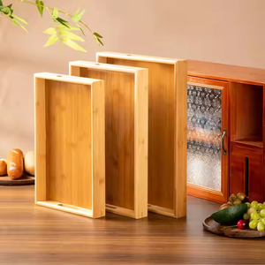 Plateau de service en bois personnalisé en gros, moderne, pour café et thé, avec poignée, grande taille, SANIYA HANDICRAFT, vase de table - Product Image 2