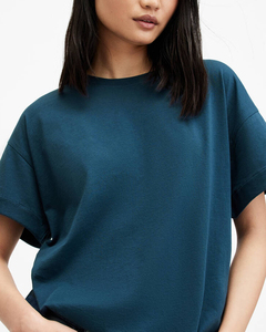 Camiseta con estampado de logotipo personalizado de algodón orgánico 100% de alta calidad, Camiseta con cuello redondo para mujer - Product Image 5