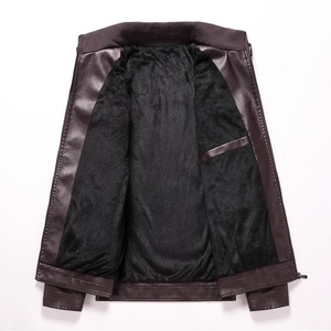 Vente en gros d'usine de vestes en cuir pour hommes à col montant Oem Odm personnalisé Vêtements tendance d'hiver de haute qualité disponibles dans toutes les tailles - Product Image 5