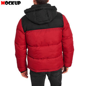 Chaqueta de invierno OEM personalizada de alta calidad para hombre, gruesa burbuja acolchada con cuello levantado, cierre de cremallera y diseño de bloque de color - Product Image 6