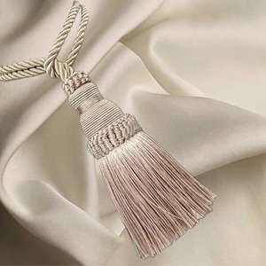 Curtain <b>tie</b> <b>backs</b>, ivory curtain tassels, ivory tassels <b>tie</b> <b>backs</b>, vintage style curtain <b>tie</b> tassels - Product Image 2
