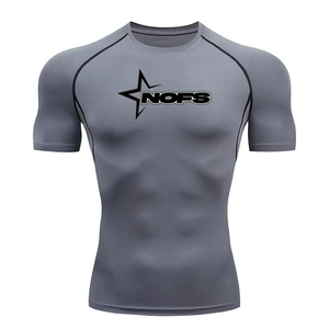 Usine en gros hommes Polyester Gym T-Shirt surdimensionné séchage rapide évacuation de l'humidité Compression entraînement entraînement UPF50 Protection - Product Image 3