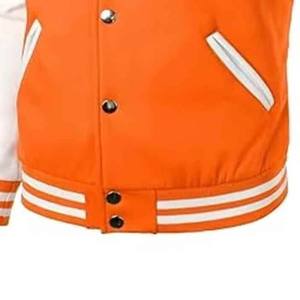 Fabrication sur mesure de vestes universitaires vierges pour hommes, manches en cuir, style baseball, décontractées, amples, en jersey - Product Image 5