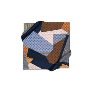 Bufanda de poliéster jacquard azul marino con estampado geométrico para mujeres musulmanas - Product Image 1