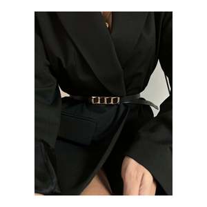 Ceinture fine à boucle pour femme, ceinture de pantalon, ceinture de veste, ceinture de robe, ceinture de chemise - NOIR - Product Image 6
