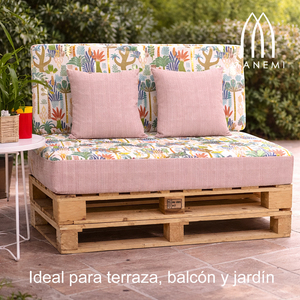 Juego de 4 Cojines Duraderos de Tela para Pallets de Exterior, 120x80 + 120x50 cm, para Sofá de Jardín, 12 cm de Grosor, con Funda Extraíble - Product Image 2