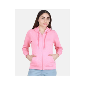 Sudadera con Capucha Corta de Algodón para Mujer, con Cierre y Bolsillo Delantero, Estilo Casual - Product Image 5
