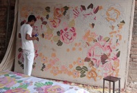 Handgemachte benutzer definierte Wollte ppich Stil Teppich für zu Hause Wohnzimmer rutsch feste Hand getuftet mit Blumenmuster benutzer definierte Form und Größe