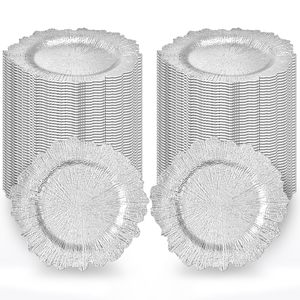 Plato de Plástico PP de 13 Pulgadas, Estilo Rústico Moderno, para Servir, Decoración de Mesa para Cenas, Bodas y Fiestas - Product Image 1