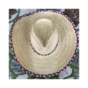 Mexican Straw Hats Wide Brim Colorful Edges Party Supplies Decorative Adult <b>Gift</b> Halloween Outdoor MEXICO pink Straw Summer Hats - Product Image 1