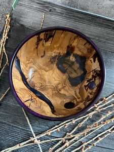 Matériau de stratification avec époxy et résine Bois d'acacia et saladier en résine hôtel cuisine vaisselle bol en bois maison et cuisine - Product Image 3