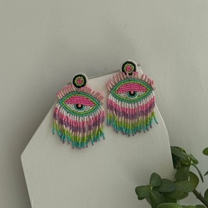 Pendientes de Cuentas Múltiples Hechos a Mano en India, Joyería Festiva para Mujer al Mejor Precio - Product Image 5