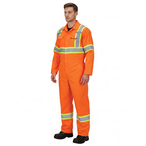 OEM 100% Polyester Anti-pilling Safety Workwear <b>Overall</b> ANSI Class 1 <b>Waterproof</b> Reflective Tapes LED Flash Men's Coverall - Product Image 6