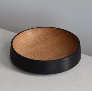 Centro de mesa de comedor de cocina minimalista moderno hecho a mano con borde negro cuenco de madera Natural con Plato decorativo Interior - Product Image 1