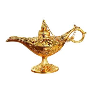 Lámpara clásica de Aladino Genie Light Arabian Craft Metal Halloween Home Decor Gold Blue 1 Piece Genie Lamp - Product Image 5
