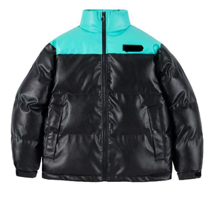 Veste d'hiver matelassée unisexe en toile noire avec logo personnalisé, pour l'extérieur, décontractée et chaude - Product Image 4